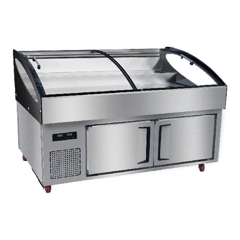 Kulkas Dapur Penghitung Es Baja Tahan Karat Tiga Lapis 1,8m