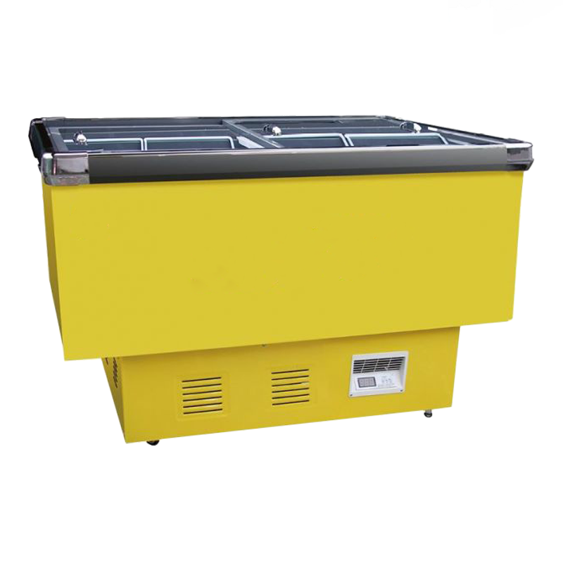 Etalase Pulau Berpendingin Bawah Datar